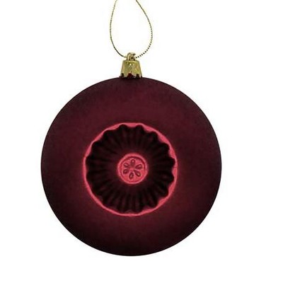 Northlight 6ct Matte Retro Reflector Shatterproof Christmas Ball Ornament Set 4" - Burgundy