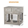 Dog Crate Furniture with 2 Drawers & 3 Doors – Indoor Dog Kennel TV Stand & Side Table - 3 of 4