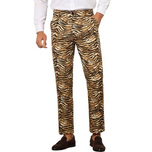 INSPIRE CHIC Men's Regular Fit Animal Printed Pants - 1 of 4