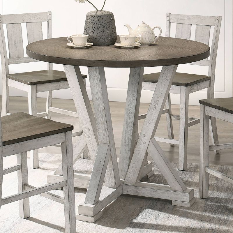 42&#34; Holmsteed Round Counter Height Dining Table Cremini Brown/Antique White - HOMES: Inside + Out, 4 of 7