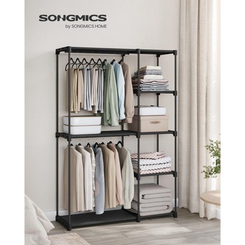 Freestanding Closet offers Organizer, Portable Wardrobe with Hanging Rods, Clothes Rack