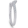 Pompeii3 1/2 Ct Diamond Curved Notch Wedding Ring Matching Engagement Band 14k White Gold - 3 of 4