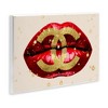 Stupell Industries Vibrant Red Sparkle Lips Fashion Designer Logo Wall Plaque Art - 3 of 4