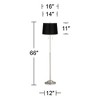360 Lighting Abba Modern Floor Lamp Standing 66" Tall Brushed Nickel Silver Black Satin Tapered Drum Shade for Living Room Bedroom Office House Home - 4 of 4