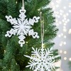 NAYSAYE Party Decoration and Accessories Set of 6 Iron Snowflake Hanging Ornament for Holiday Celebration and Christmas, White, 1.8"*6.3"*0.09" - 2 of 4