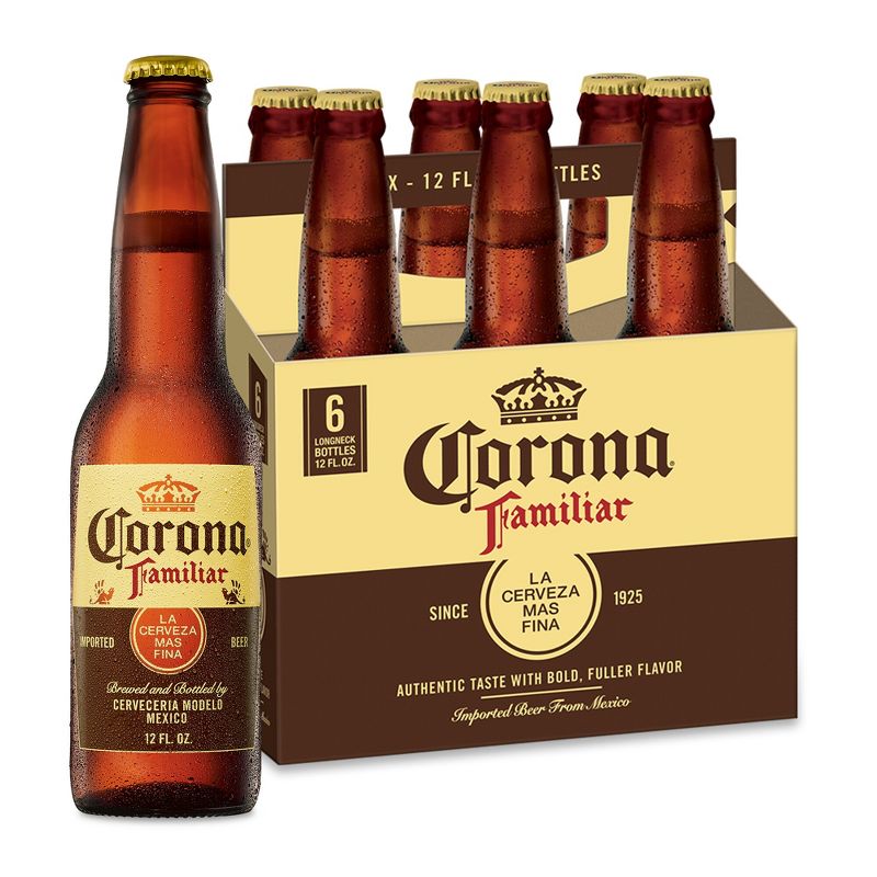Corona Familiar Lager Beer - 6pk/12 fl oz Bottles, 1 of 11