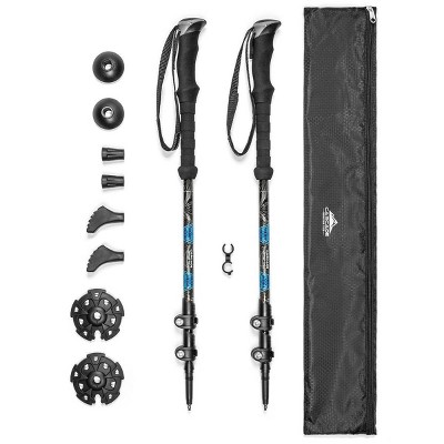 Cascade Mountain Tech Carbon Fiber Quick Lock Trekking Poles - EVA Grip