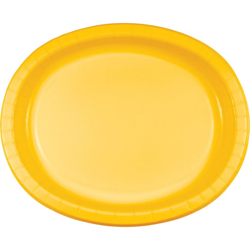 24ct School Bus Yellow Oval Plates Yellow, 1 of 3