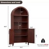 63" Tall Arched Kitchen Pantry, Storage Cabinet Pantry with Adjustable Shelf and 2 Cross Doors, Organizer, Freestanding Morden Versatile Cupboard - 3 of 4