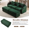 95.3" Convertible Sectional Sofas Couch with Storage Space, Two Movable Ottomans, Two USB Ports, Two Cup Holders and A Phone Holder - 4 of 4