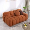 64.98 length ,35.83" deepth ,human body structure for USA people, marshmallow sofa,Polyester sofa ,2 seater, LIGHT BROWN Polyester - 2 of 4