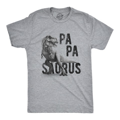 Мужские футболки Crazy Dog T-Shirts, Inc. Mens Papasaurus T Shirt Funny Trex Dinosaur Fathers Day Graphic Novelty Tee - Crazy Dog Men's T Shirt Gift for Dad Light Grey XL