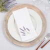Saro Lifestyle Garden Bliss Embroidered Lavender Napkin (Set of 6), White, 20"x20" - 4 of 4
