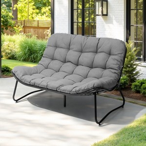 Crestlive Products Outdoor Loveseat 2 Seater , All-Weather Boho Rattan Outdoor Couch with Soft Cushion for Balcony, Poolside, Backyard, Porch - 1 of 4