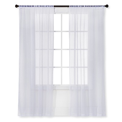 40"x84" Sheer Crinkle Window Curtain Panel White - Room Essentials™: Modern Polyester Rod Pocket, OEKO-TEX Certified