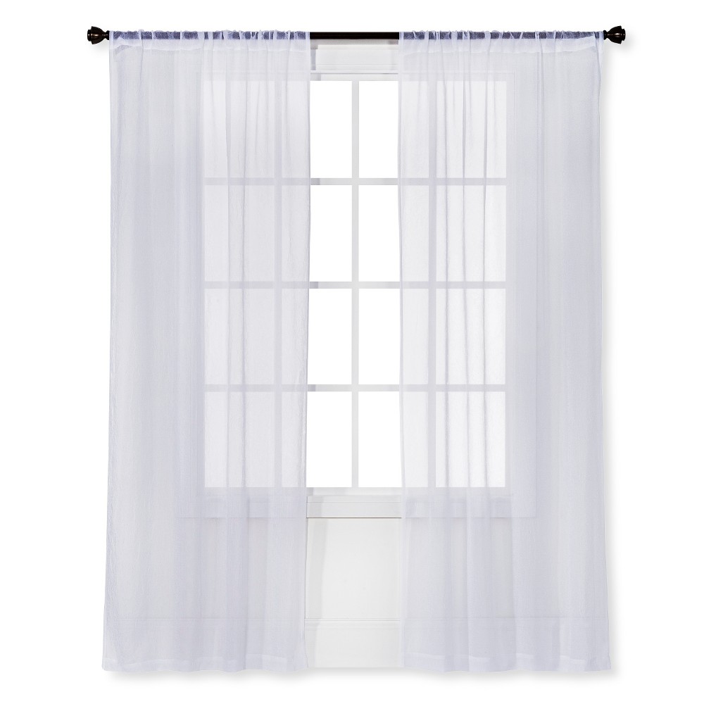 40"x84" Sheer Crinkle Window Curtain Panel White - Room Essentials™4 CasePack 
