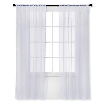 1pc Sheer Crinkle Window Curtain Panel White - Room Essentials™