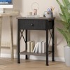 VECELO Modern X-Design Nightstand, End/Side Table with Fabric Drawer & Open Storage Shelves for Bedroom or Living Room - 4 of 4