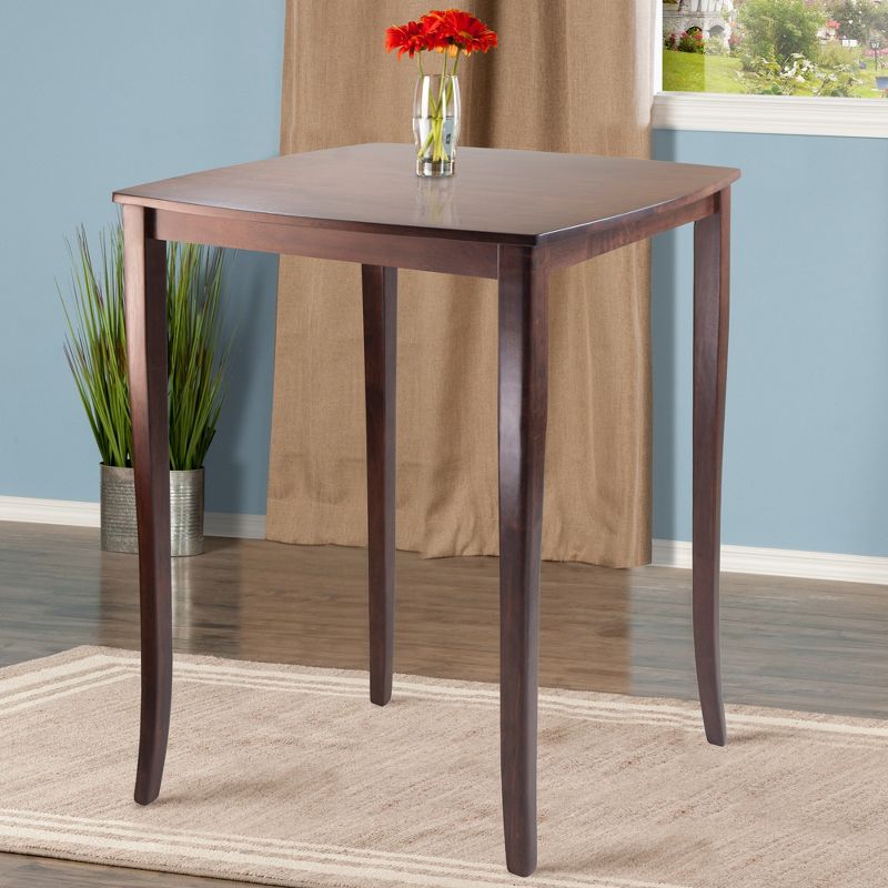 Inglewood High Table Curved Top Wood/Walnut - Winsome, 5 of 6