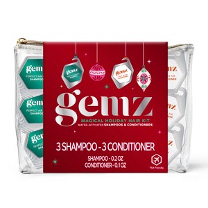 gemz Holiday Kit + Accessory Fresh and Floral Shampoo and Conditioner Gift Set - Travel Size - 1.2gms - 1 of 4