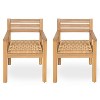 Christopher Knight Home Arnold Outdoor Wood and Rattan Dining Chairs with Woven Seats (Set of 2) - 2 of 4