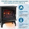 FDW 20 Inch Electric Fireplace Heater Adjustable Temperature, Black - 3 of 4