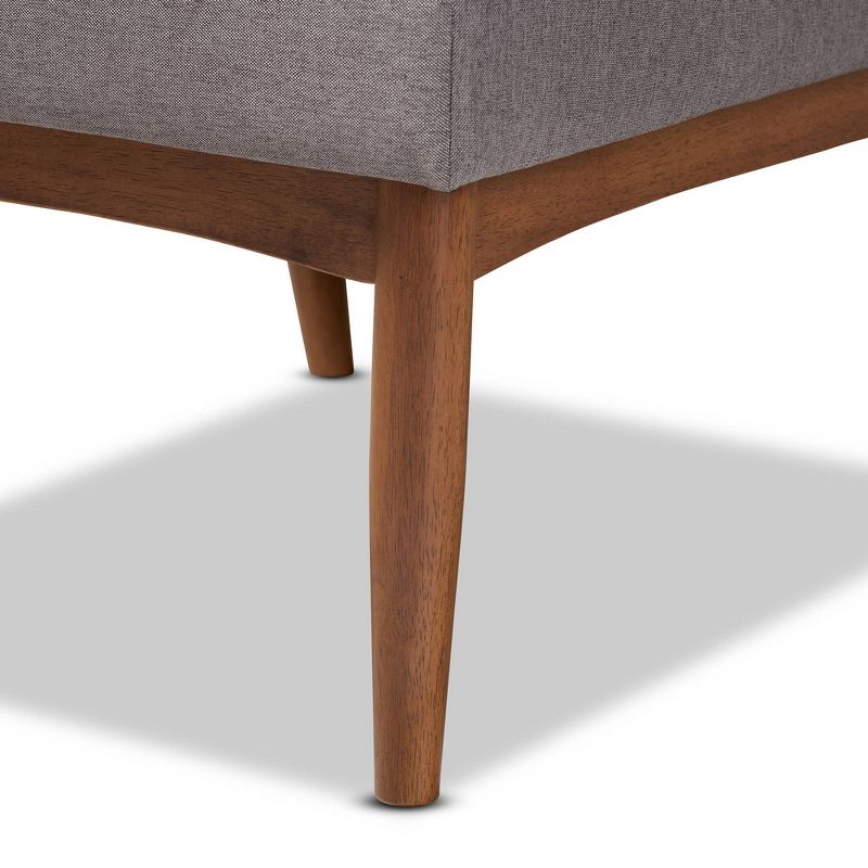 Arvid WoodDining Chair Gray - Baxton Studio: Mid-Century Modern, Upholstered Polyester, Walnut Finish, Button Tufting, 6 of 11