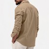 Men's Casual Long Sleeve Shirt with Multiple Pockets Relaxed Fit Comfortable Utility Pocket Polyester Top - 3 of 3