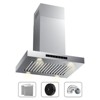 900 CFM Ducted Island Mount Range Hood in White Stainless Steel with Metal Filters and gesture Control - 2 of 4