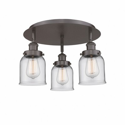 Bell - 3 Light Flush Mount In Art Deco Style-9.25 Inches Tall and 16.75 Inches Wide