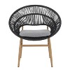 Christopher Knight Home Cliff Papasan-Style Rattan & Iron Patio Dining Chair with Faux Wood Finish (Set of 2) - 4 of 4
