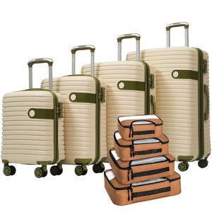 Okak 4 Piece Luggage Set with ABS Hard Shell, Expandable Carry On Suitcase with 4 Packing Cubes and TSA Lock, Suitcases with Wheels - 1 of 4