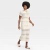 Women's Openwork Midi Sweater Skirt - Universal Thread™ Cream - 3 of 3