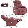 coucheta Power Lift Recliner Chair, Oversized Massage Recliner with Vibration & Lumbar Heating, Lift Chair with Side Pockets and Cup Holders - 2 of 4