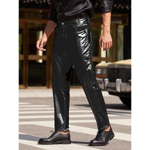 COOFANDY Men's Metallic Shiny Pants Night Club Pants 70s 80s 90s Disco Pant Party Dance Straight Leg - 1 of 4
