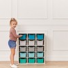 ECR4Kids Streamline 15 Cubby Tray Cabinet with 15 Scoop Front Storage Bins, 5x3, White Wash - 4 of 4