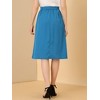 Allegra K Women's Button Front Casual High Waist Belted Midi Flare Skirt - 3 of 4