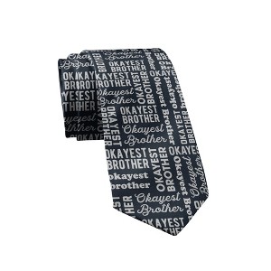 Crazy Dog T-Shirts Okayest Brother Necktie Funny Neckties for Men Nerdy Tie for Guys Mens Novelty Neckties - 1 of 4