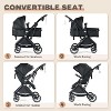 Kinder King 3 in 1 Convertible Baby Stroller, Portable Baby Carriage Pushchair with Adjustable Canopy - 2 of 4