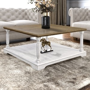 Galano Delroy 34.6 in. Spray Paint Square Solid Wood Top Coffee Table - 1 of 4