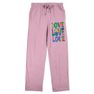 Minions Love Love Love Women's Pink Sleep Pajama Pants - 1 of 4