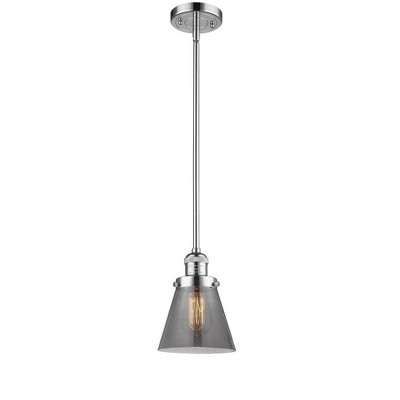 Cone - 1 Light Stem Hung Mini Pendant In Industrial Style-8 Inches Tall and 6 Inches Wide