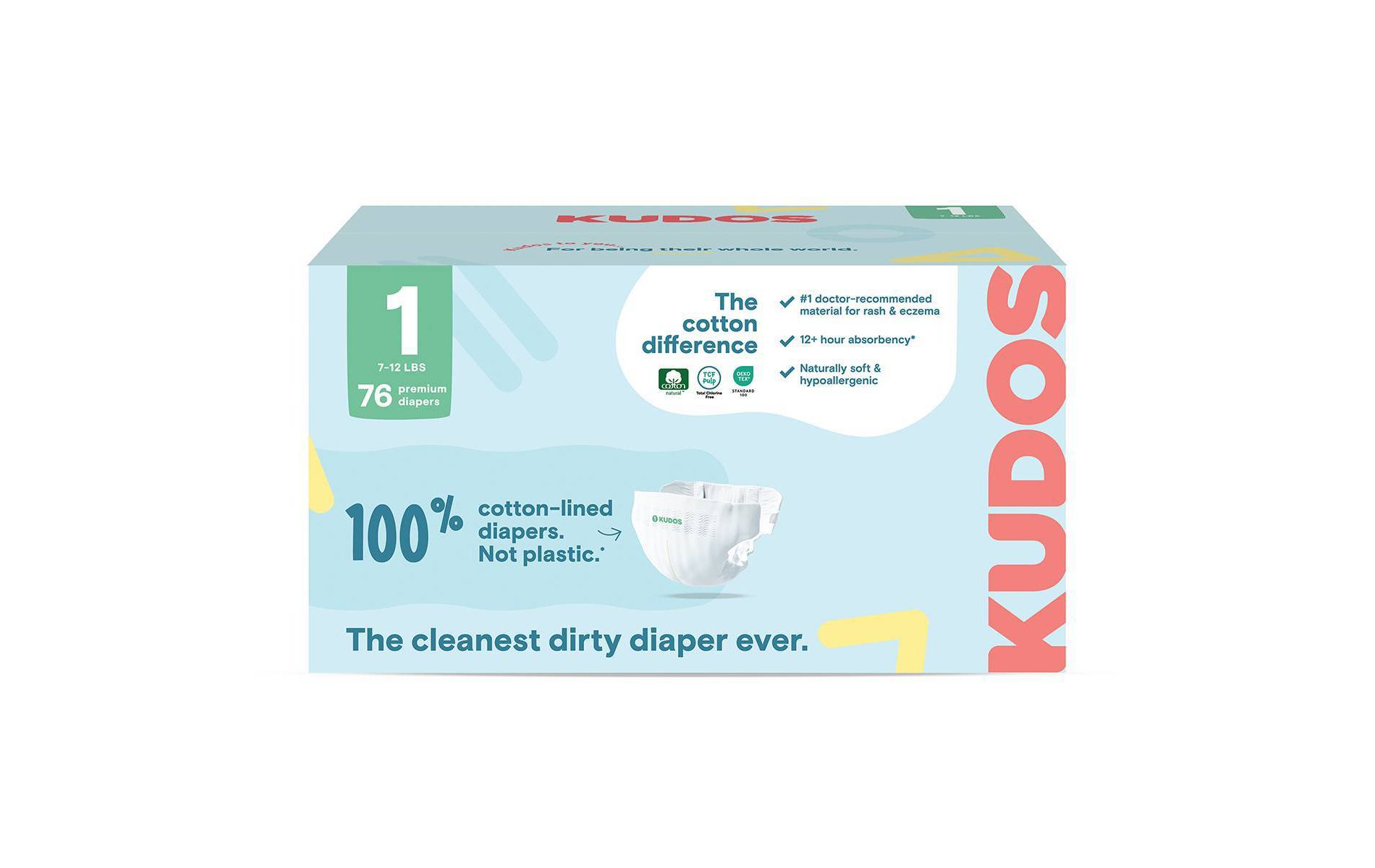 Kudos Chlorine Free Cotton-Lined Disposable Diapers