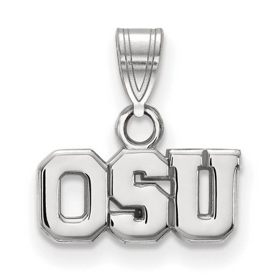 Black Bow Jewelry 10k White Gold Ohio State Buckeyes NCAA Small Pendant