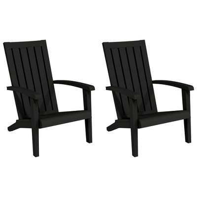 Black Polypropylene 2-Piece Adirondack Chair Set