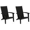 vidaXL Patio Adirondack Chairs 2 pcs Black Polypropylene - 2 of 4