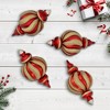Northlight Shatterproof Commercial Size Finial Christmas Ornaments - 10" - Red and Gold - Set of 4 - 2 of 4