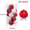 Every Day is Christmas 20ct Christmas Ornaments, Shatterproof Christmas Tree Ornaments Set, 97mm/3.81" Christmas Balls Decoration - 2 of 4