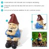 Sunnydaze 9.5-Inch Cody the Garden Gnome on the Throne Reading His Phone Sculpture - Funny Lawn Decoration - Blue - 2 of 4