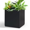 TOAOTBNBO Metal Rectangular Planter, Outdoor Planters with Drainage Holes, Tall Planter Pots for Porch and Patio, Black - 2 of 4
